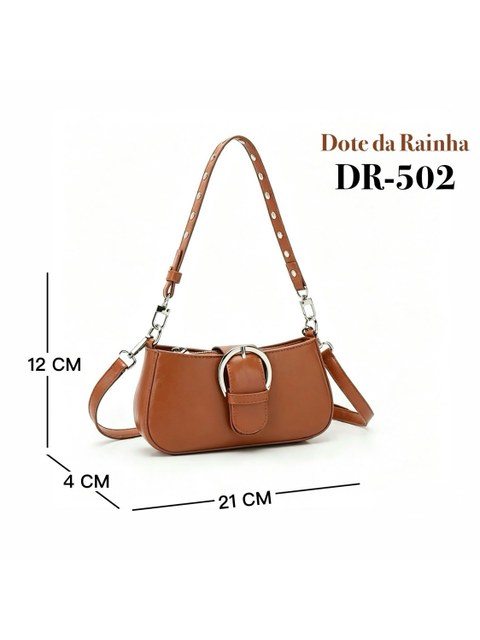 Bolsa quadrada com design simples de anel de metal retrô