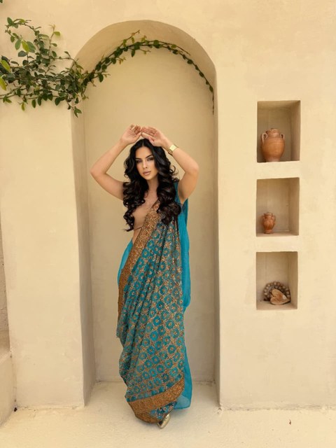 SAREE / SARI INDIANO ROUPA TECIDO 5 A 7 METROS