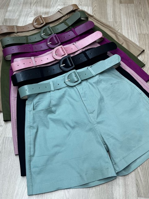 Shorts sarja com cinto