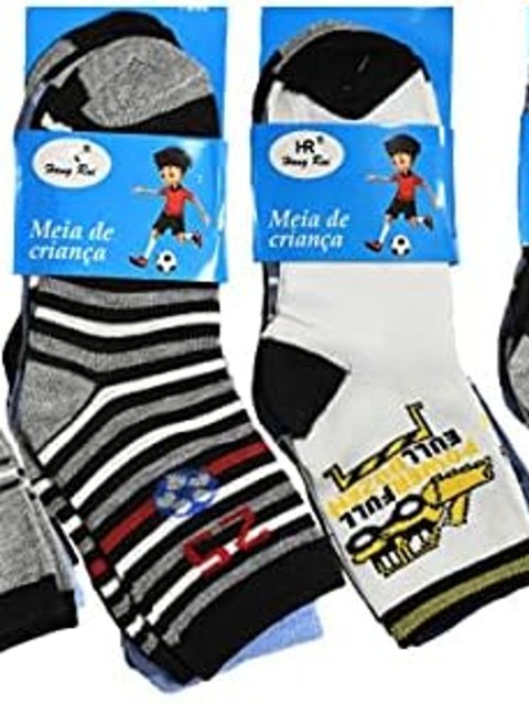 KIT 12 PARES MEIAS INFANTIL 4-6 (MENINOS)