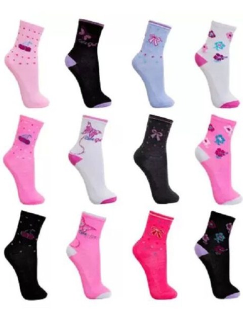 Kit 12 Pares Meias INFANTIL/JUVENIL Feminina DO 31 AO 35
