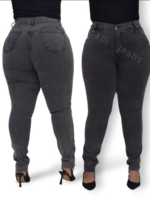Calça skinny grafite Plus size jeans feminina