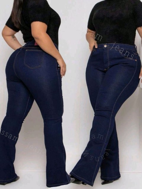 Calca flare Plus size jeans feminina