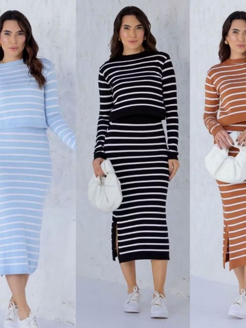 Conjunto feminino  saia mais blusa em modal  lançamento