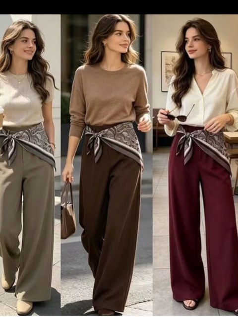 Pantalona com lenço decido novo com elateca social linda