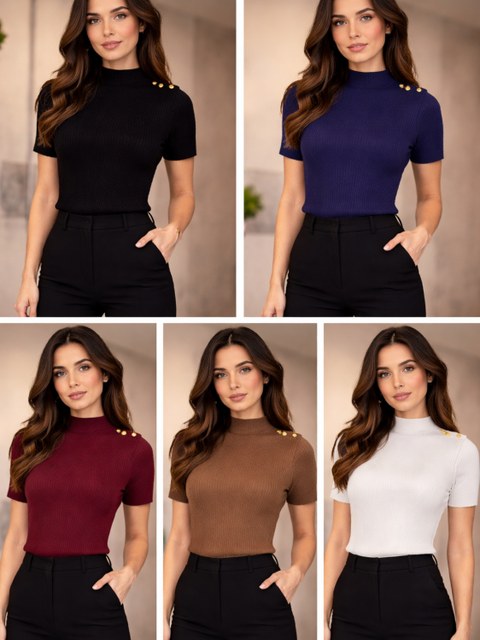 Blusa motal macio social novidade linda