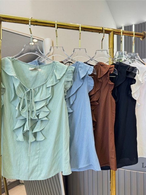 Blusa babado linho social novidade linda