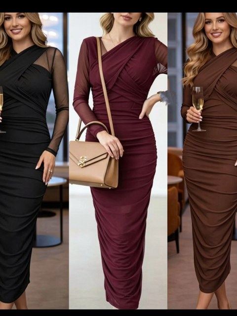 Vestido longo social tule novidade muito linda