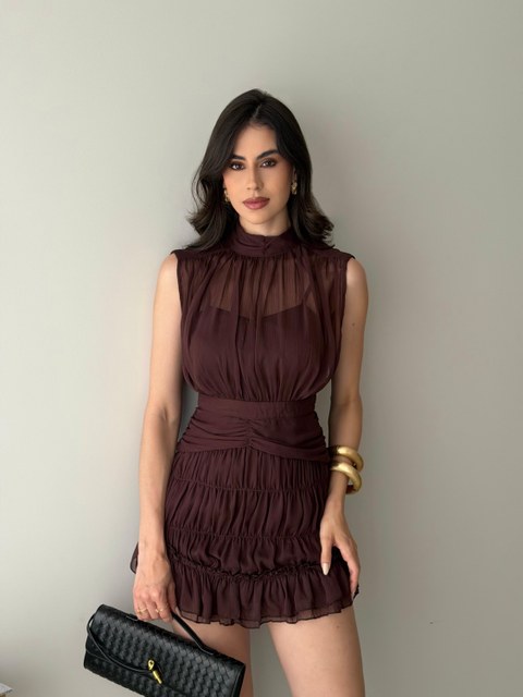 Vestido curto forrado social novidade linda