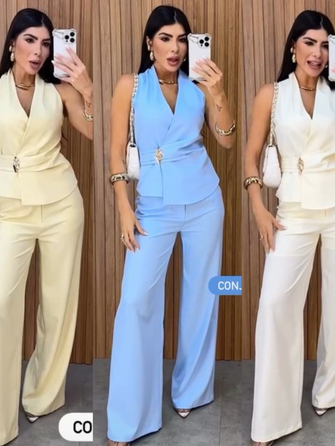 Conjunto social linho novo novidade linda