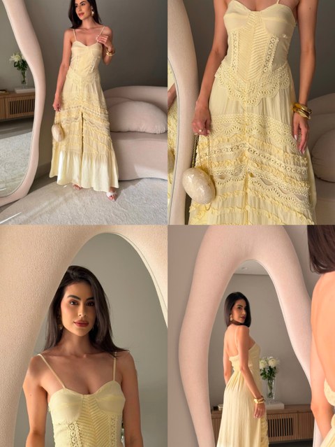 Vestido social com renda novidade muito linda