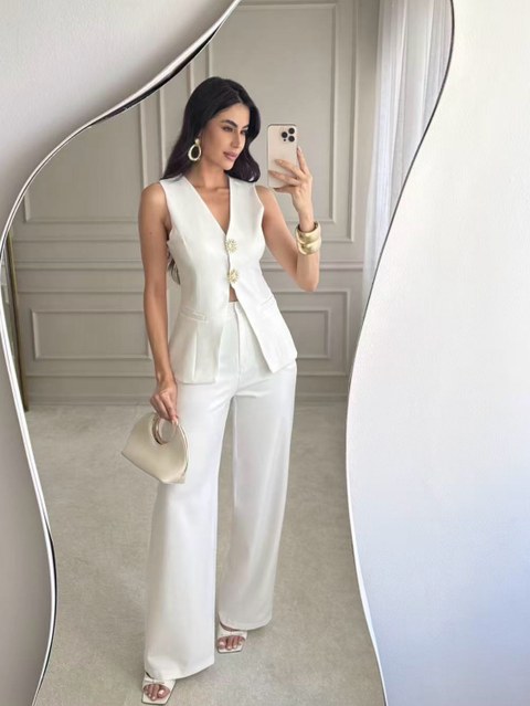 Conjunto MAX colete com pantalona social novidade linda