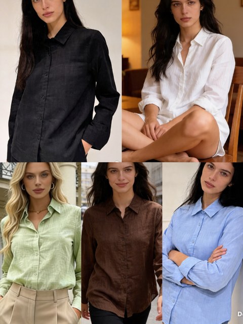Camisa linho social cores linda