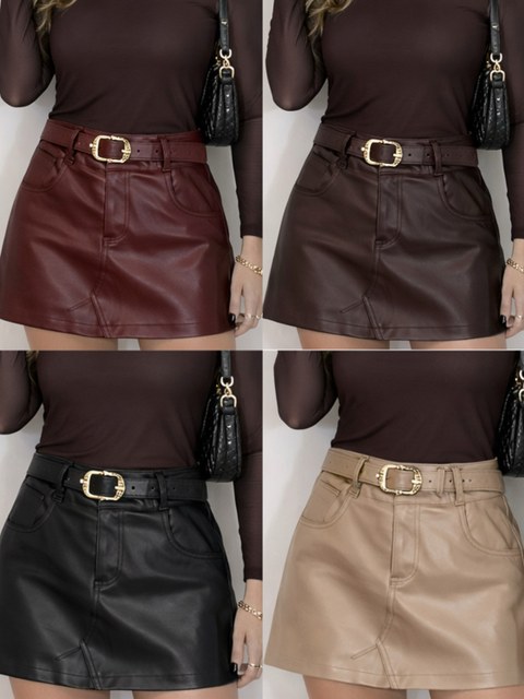 Short saia resilnada com elateca sosial novidade linda