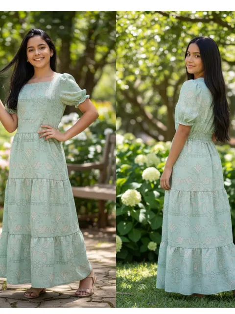 Vestido longo feminino juvenil (P)