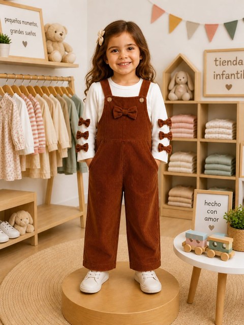 Jardineira com blusa feminina infantil (08)