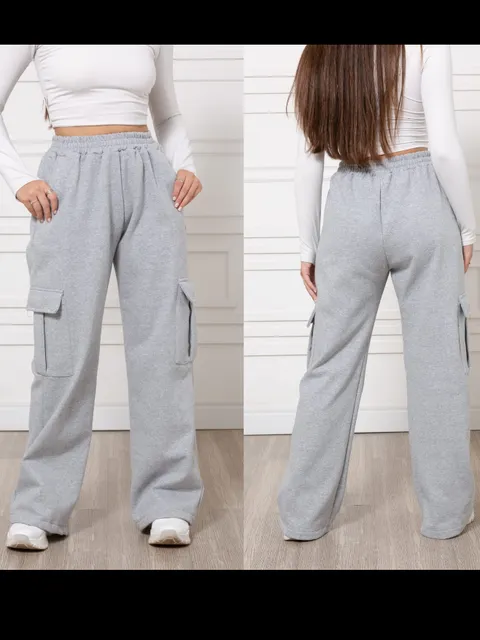 Calça moletom flanelada juvenil cargo (P)