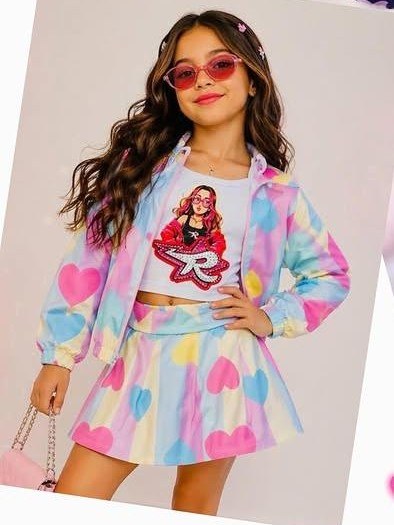 Conjunto infantil 3 peças estampado