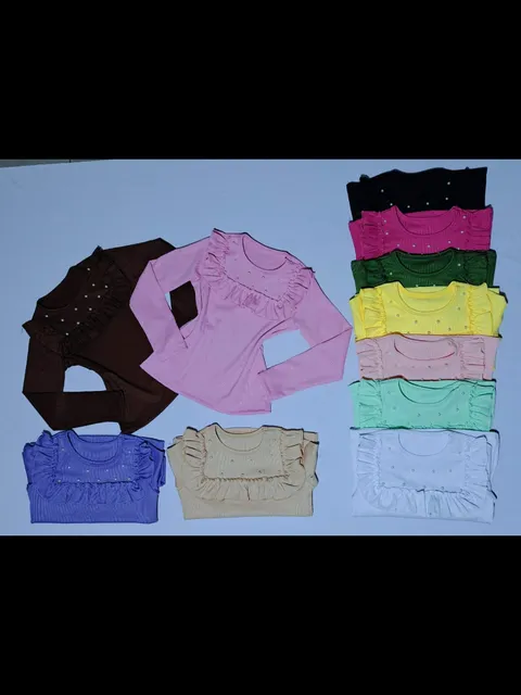 Blusinha Pérola infantil tecido Ribana (08)