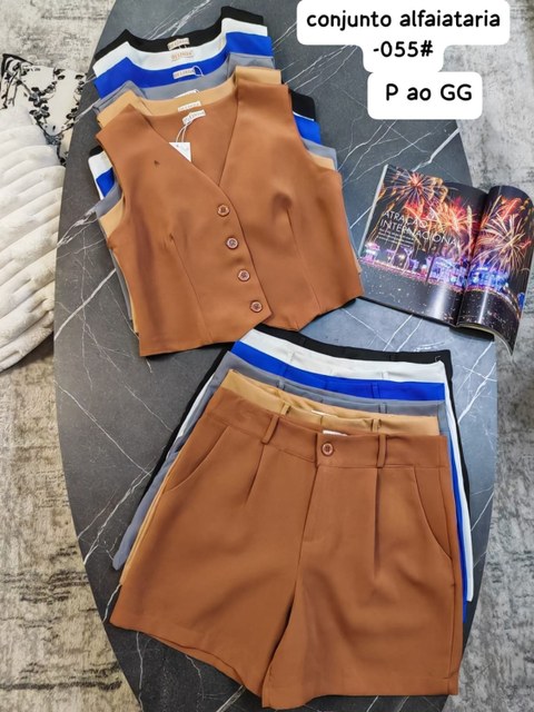 conjunto de alfaiataria colete com short