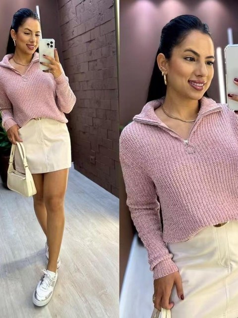 blusa de inverno com ziper importado