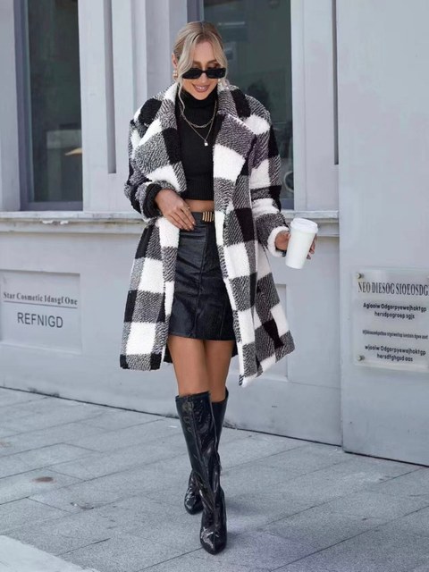 casaco ted de xadrez forrado importado