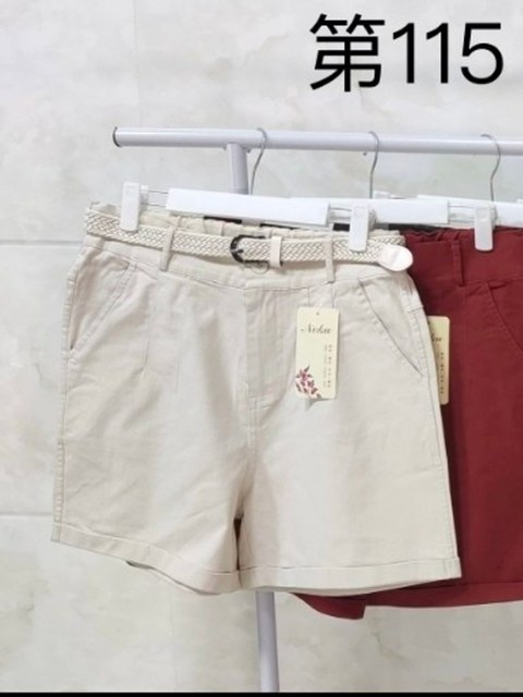 short de sarja com cinto tranca importado