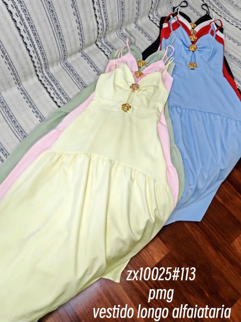 vestido longo de alfaiataria