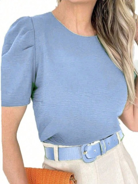 Blusa Camisa Feminina Manga Bufante Duna Moda Verão