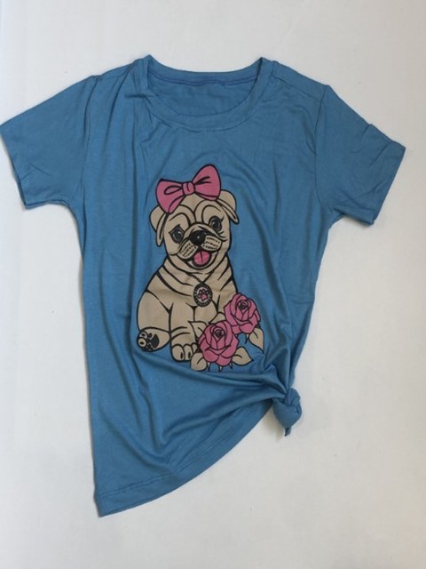 T-shirt camiseta gola Redonda Cachorro verão viscolycra