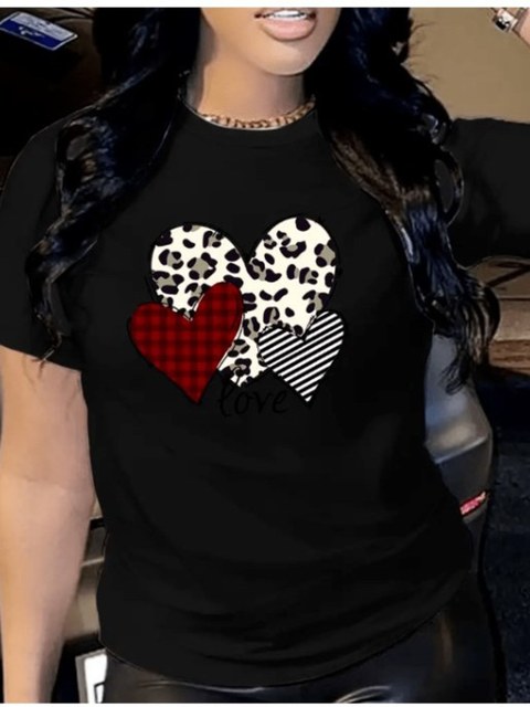 T-shirt blusa camiseta gola Redonda love verão viscolycra