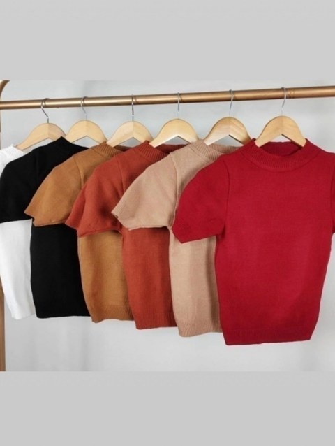 Cropped em modal manga curta liso