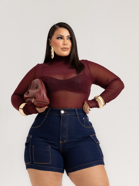 SHORT JEANS PLUS SIZE BOLSO CARGO