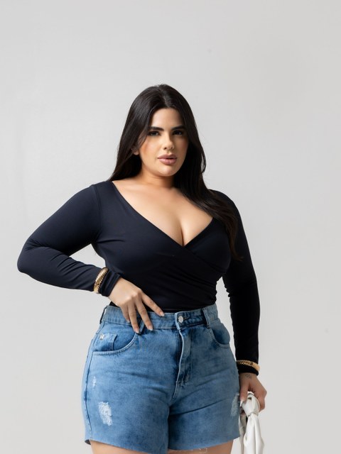 SHORT JEANS PLUS SIZE CLARO MARMO