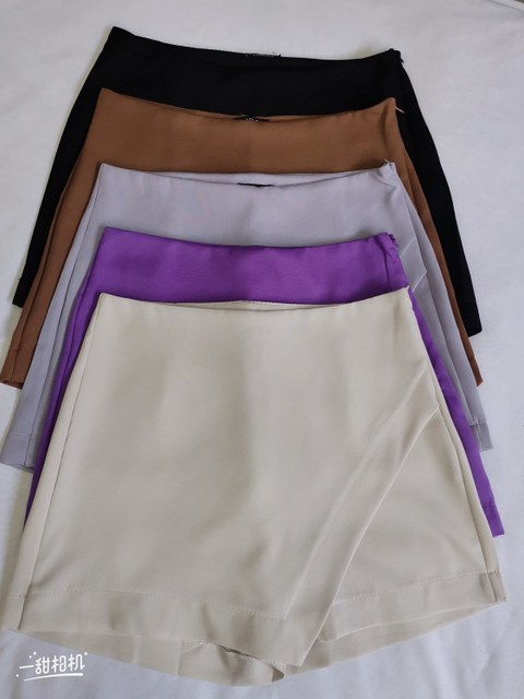 Shorts-saia feminina de alfaiataria 090#
