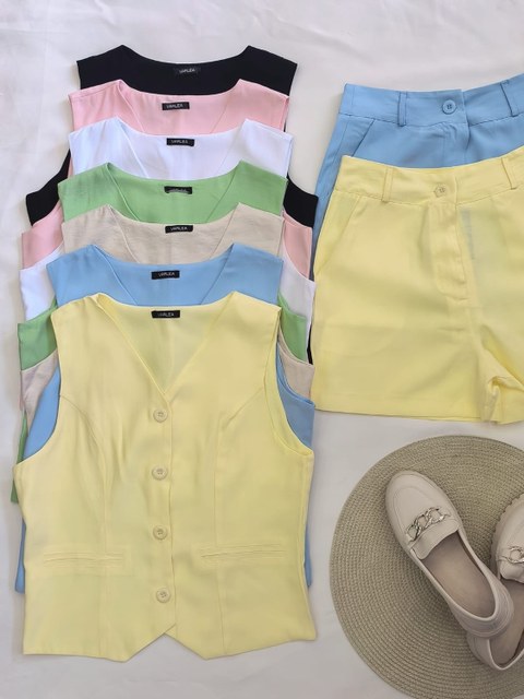 Conjunto de marrant colete com short 1002#