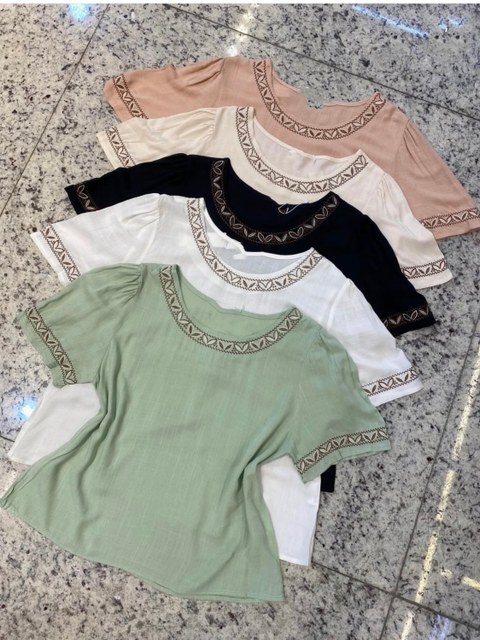 Blusa manga curta feminina   Enzo