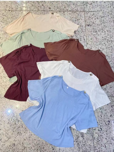 Blusa cropped com elástico feminina    Enzo