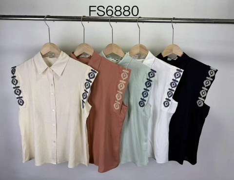 Camisa com bordado feminina   Enzo