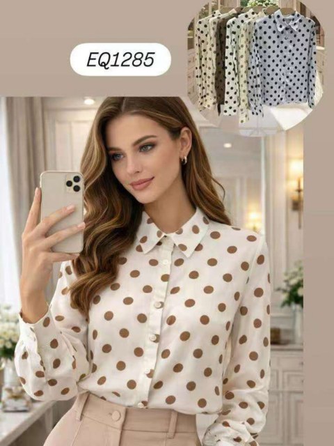 Camisa de bolinhas feminina    Enzo