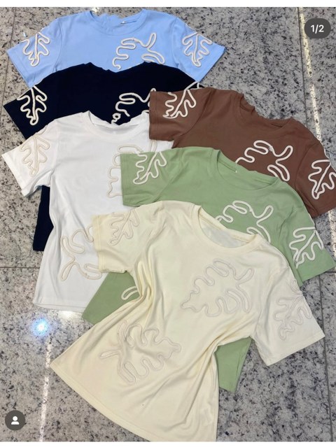 T-shirt com bordado feminina   Enzo