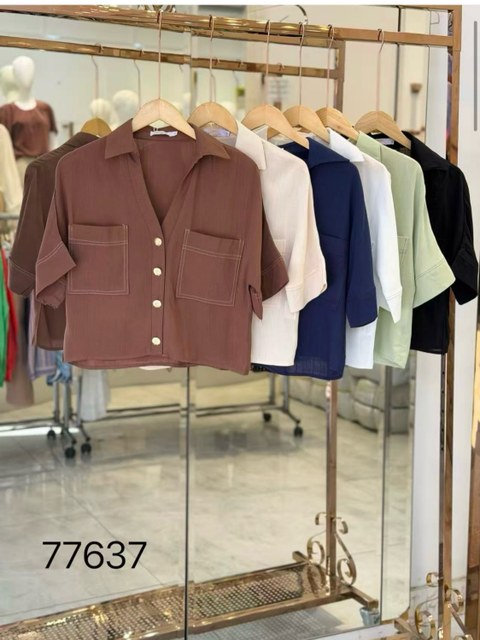 Camisa manga 3/4 feminina    Enzo