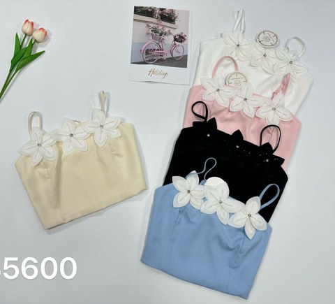 Cropped com elástico com bordado   Enzo