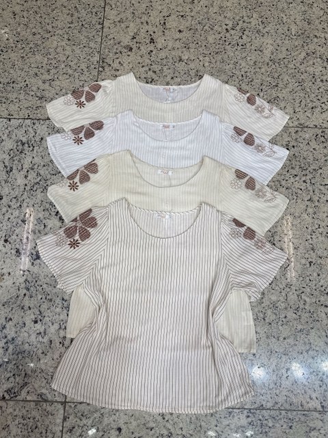 Blusa manga com bordado feminina    Enzo
