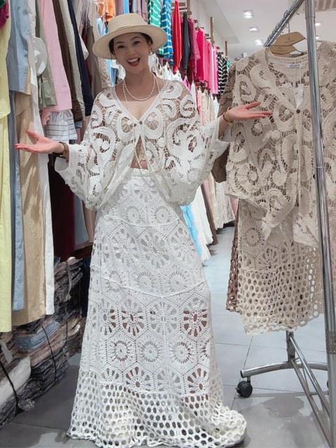 Blusa de crochê kimono