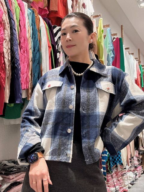 Casaco lançamento de xadrez curto