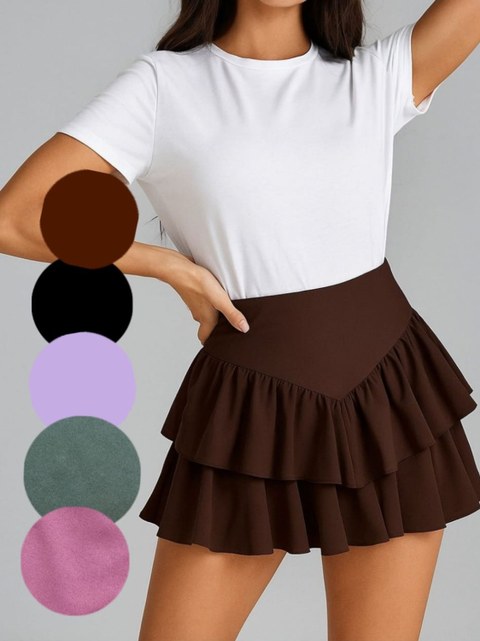 Saia curta com babado  Cris