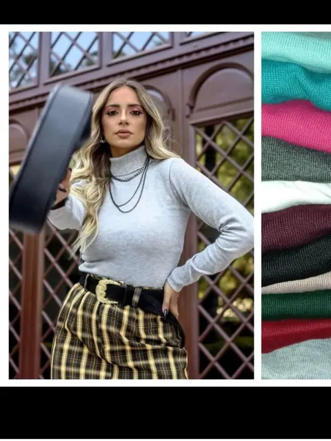 Blusas manga longa Elisa linda moda