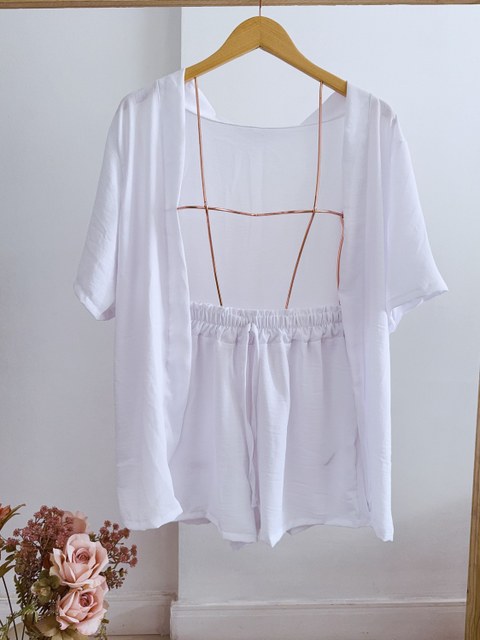 Conjunto duna shorts com kimono Elisa linda moda
