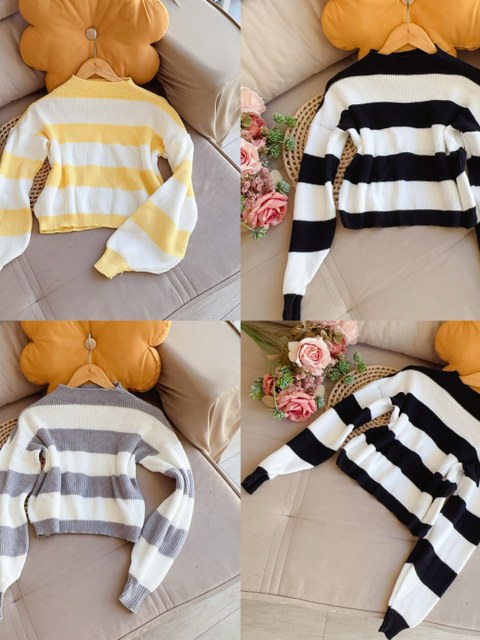 Cropped manga longa Elisa Linda moda